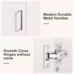 Mobile da bagno 16" con lavabo e anta a chiusura ammortizzata - Armadietto compatto per ripostiglio e bagno piccolo
