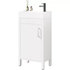 Mobile da bagno 16" con lavabo e anta a chiusura ammortizzata - Armadietto compatto per ripostiglio e bagno piccolo