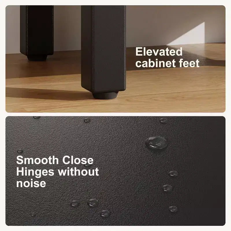 Mobile da bagno 16" con lavabo e anta a chiusura ammortizzata - Armadietto compatto per ripostiglio e bagno piccolo