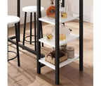Set tavolo da pranzo altezza bancone con 3 ripiani portaoggetti, 3 pezzi, 120L x 40P x 102A cm, cucina, sala da pranzo