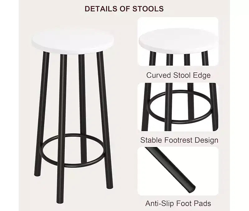 Set tavolo da pranzo altezza bancone con 3 ripiani portaoggetti, 3 pezzi, 120L x 40P x 102A cm, cucina, sala da pranzo
