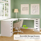 GDFStudio Elinor Scrivania Classica 47 per Computer con 5 Cassetti