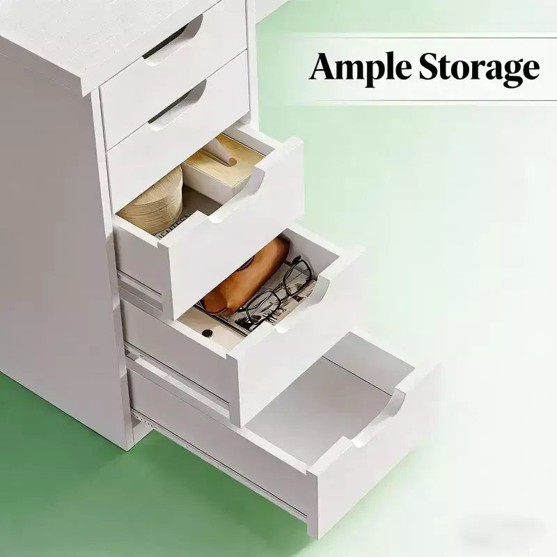 GDFStudio Elinor Scrivania Classica 47 per Computer con 5 Cassetti