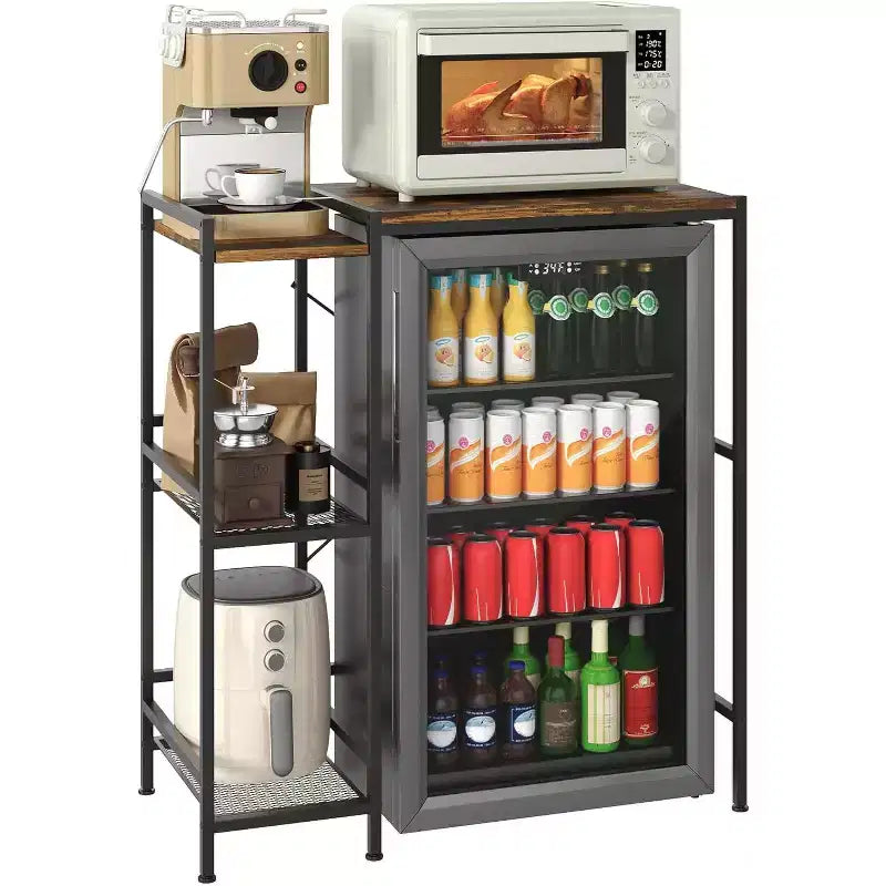 Supporto salvaspazio per mini frigorifero con ripiano regolabile Carrello porta microonde per bar Perfetto per piccoli appartamenti e dormitori
