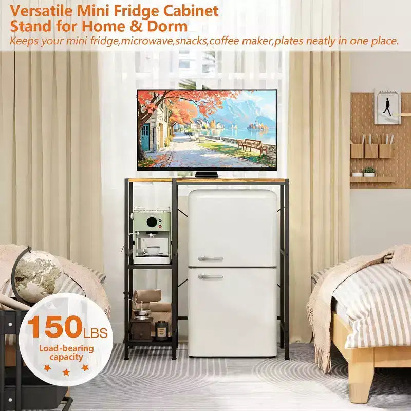 Supporto salvaspazio per mini frigorifero con ripiano regolabile Carrello porta microonde per bar Perfetto per piccoli appartamenti e dormitori