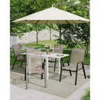 Set di 4 sedie da pranzo impilabili da esterno, sedie da patio con schienale alto in tessuto Textilene, telaio in metallo resistente alle intemperie per terrazza, prato, giardino, grigio