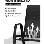 Set di 4 sedie da pranzo impilabili da esterno, sedie da patio con schienale alto in tessuto Textilene, telaio in metallo resistente alle intemperie per terrazza, prato, giardino, grigio