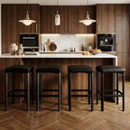 Set di 2 o 4 Sgabelli da Bar Altezza Bancone 24", Sgabello da Bar con Rivestimento in PU con 2 Spessi Strati di Imbottitura, Base con Robusta Struttura in Metallo in Stile Moderno