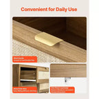 Cassettiera doppia a 6 cassetti in rattan con maniglie in metallo, mobile contenitore per camera da letto, noce