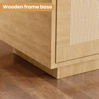 Scaffale a 5 livelli in rattan con armadietto e anta, libreria alta industriale con contenitore, libreria a 5 ripiani per soggiorno, camera da letto