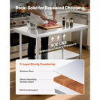 Tavolo da preparazione in acciaio inossidabile 24 x 35 con ruote e ripiano inferiore regolabile per cucina