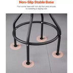 Sgabello da officina regolabile con schienale, altezza pneumatica, capacità 136 kg