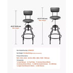 Sgabello da officina regolabile con schienale, altezza pneumatica, capacità 136 kg