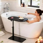 Tavolino a C, regolabile in altezza 40-80 cm, piano girevole per divano/comodino (45x30 cm)