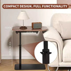 Tavolino a C, regolabile in altezza 40-80 cm, piano girevole per divano/comodino (45x30 cm)