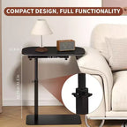 Tavolino a C, regolabile in altezza 40-80 cm, piano girevole per divano/comodino (45x30 cm)