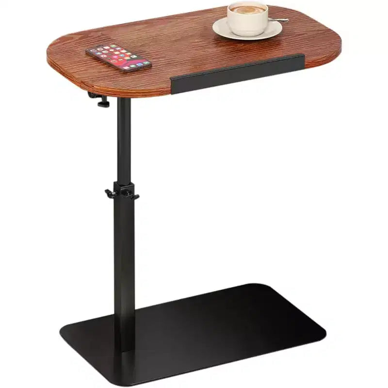 Tavolino a C, regolabile in altezza 40-80 cm, piano girevole per divano/comodino (45x30 cm)