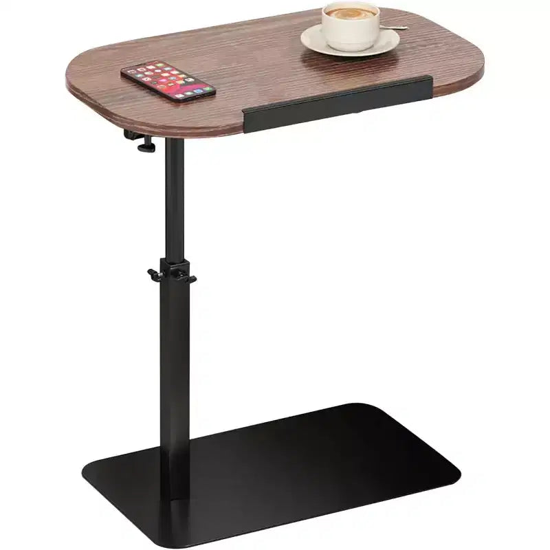Tavolino a C, regolabile in altezza 40-80 cm, piano girevole per divano/comodino (45x30 cm)