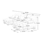 MAYEERTY Divano sezionale modulare di lusso a forma di U Cloud Couch con 2 pouf per soggiorno, grigio