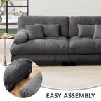 MAYEERTY Divano sezionale modulare di lusso a forma di U Cloud Couch con 2 pouf per soggiorno, grigio