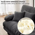MAYEERTY Divano sezionale modulare di lusso a forma di U Cloud Couch con 2 pouf per soggiorno, grigio