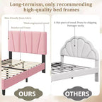 Struttura Letto Singolo con Testiera Regolabile, Letto a Piattaforma Rivestito in Lino con Supporto a Doghe in Legno, Nessuna Rete a Molle Necessaria, Facile Montaggio, Grigio