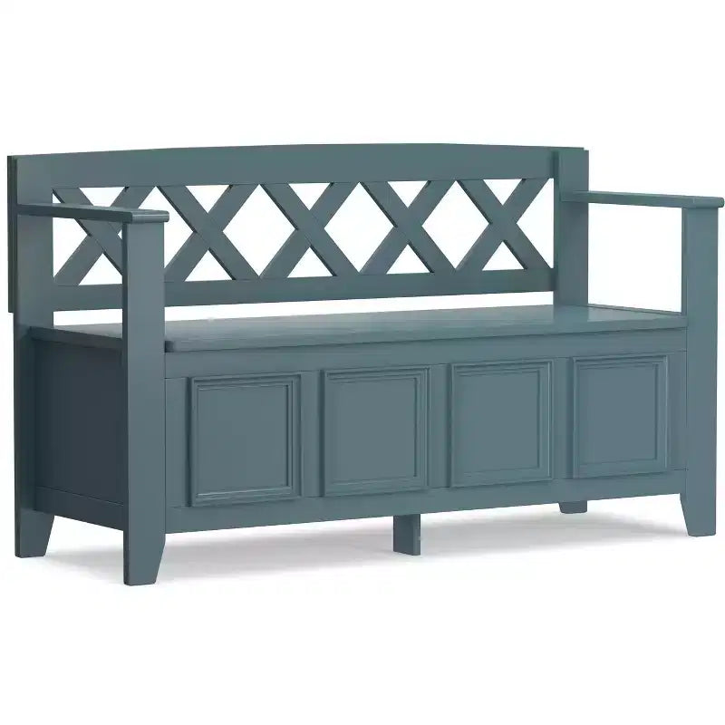 Panca da ingresso Halifax, 122 cm di larghezza, in legno massiccio, in stile Transizionale