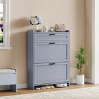 Shoe Cabinet with 2 Flip & 1 Top Drawer,Wooden Shoe Organizer with Adjustable Shelf, Freestanding Entryway Storage for Hallway & Living Room