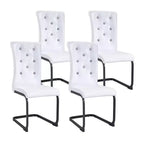 Set di 2 sedie da pranzo retrò imbottite effetto pelle di alligatore con gambe in metallo nero