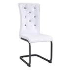 Set di 2 sedie da pranzo retrò imbottite effetto pelle di alligatore con gambe in metallo nero