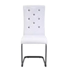 Set di 2 sedie da pranzo retrò imbottite effetto pelle di alligatore con gambe in metallo nero