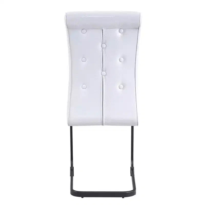 Set di 2 sedie da pranzo retrò imbottite effetto pelle di alligatore con gambe in metallo nero