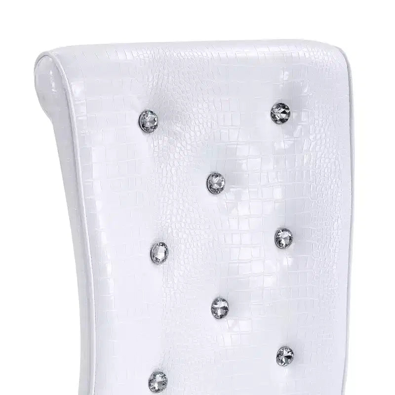 Set di 2 sedie da pranzo retrò imbottite effetto pelle di alligatore con gambe in metallo nero