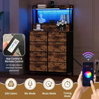 Cassettiera Industriale a 11 Cassetti per Camera da Letto, Mobile Contenitore in Tessuto per Camera da Letto, Soggiorno, Corridoio, Ingresso