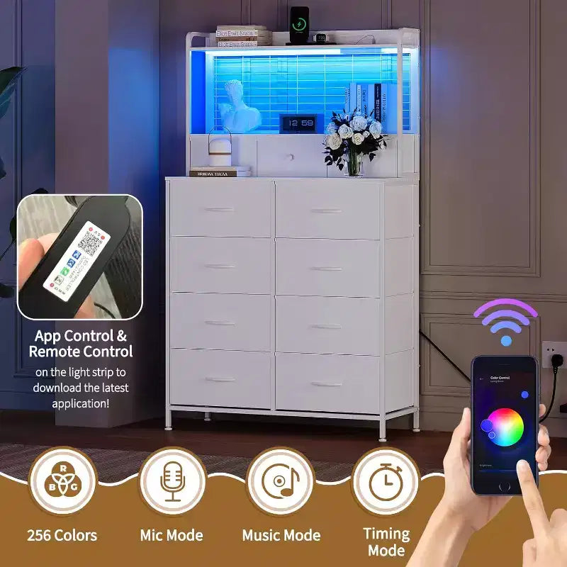 Cassettiera Industriale a 11 Cassetti per Camera da Letto, Mobile Contenitore in Tessuto per Camera da Letto, Soggiorno, Corridoio, Ingresso