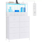 Cassettiera Industriale a 11 Cassetti per Camera da Letto, Mobile Contenitore in Tessuto per Camera da Letto, Soggiorno, Corridoio, Ingresso