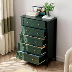 Cassettiera alta in legno a 5 cassetti, cassetti moderni e profondi con pomelli in metallo, mobile contenitore versatile per camera da letto, ingresso, corridoio