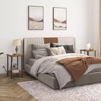 Tavolino ACOINEL con stazione di ricarica, tavolino/comodino con porta USB, Type-C e presa CA, ripiani a 2 livelli