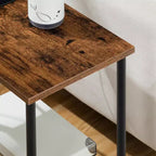 Tavolino ACOINEL con stazione di ricarica, tavolino/comodino con porta USB, Type-C e presa CA, ripiani a 2 livelli