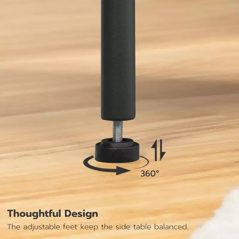 Tavolino ACOINEL con stazione di ricarica, tavolino/comodino con porta USB, Type-C e presa CA, ripiani a 2 livelli