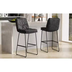Sgabello da bar Thalia Mid Century Modern (set da 2) in ecopelle vegana