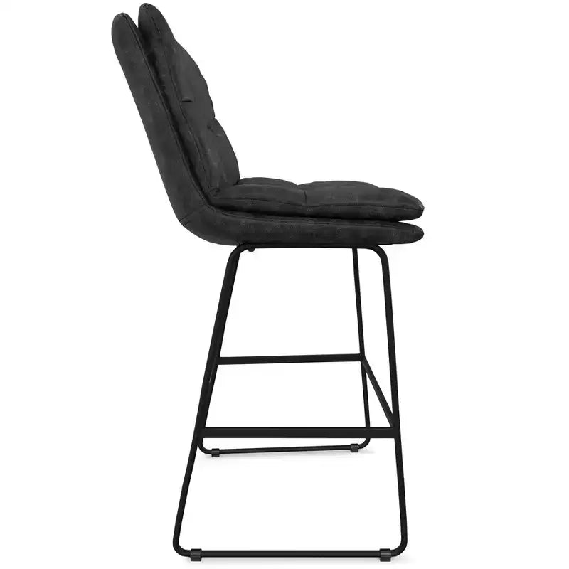 Sgabello da bar Thalia Mid Century Modern (set da 2) in ecopelle vegana