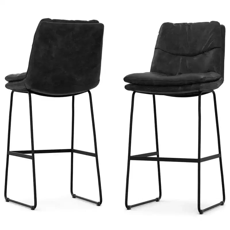 Sgabello da bar Thalia Mid Century Modern (set da 2) in ecopelle vegana