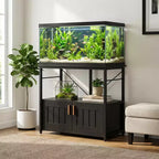 Mobiletto e supporto per acquario, Struttura robusta in metallo con ripiano in legno per acquari, terrari per tartarughe e rettili per soggiorno e sala da pranzo