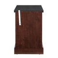 Farmhouse End Table with Barn Door, Adjustable Storage Shelf, and Metal Accents for Living Room or Bedroom