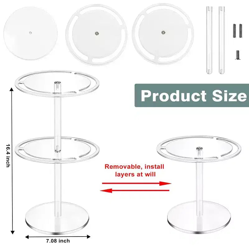 CuisinSmart Organizer per Occhiali da Sole, Porta Occhiali, Espositore Girevole per Occhiali da Sole con Base in Legno, Contenitore in Acrilico per Occhiali da Sole