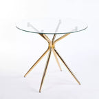 Tavolo da Pranzo con Gambe in Metallo Cromato e Piano in Vetro Temperato, Design Moderno Salvaspazio per Cucina o Soggiorno