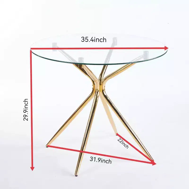 Tavolo da Pranzo con Gambe in Metallo Cromato e Piano in Vetro Temperato, Design Moderno Salvaspazio per Cucina o Soggiorno
