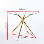 Tavolo da Pranzo con Gambe in Metallo Cromato e Piano in Vetro Temperato, Design Moderno Salvaspazio per Cucina o Soggiorno