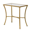 HomeRoots 24 Antique Nickel Metal Round End Table
